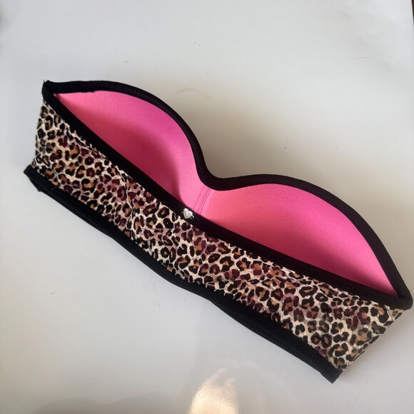 PINK leopard print bandeau - Picture 2 of 4